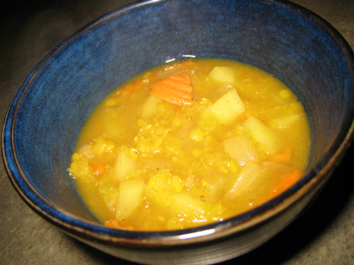 Curried red lentil soup