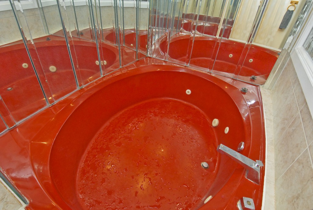 Red jacuzzi tub