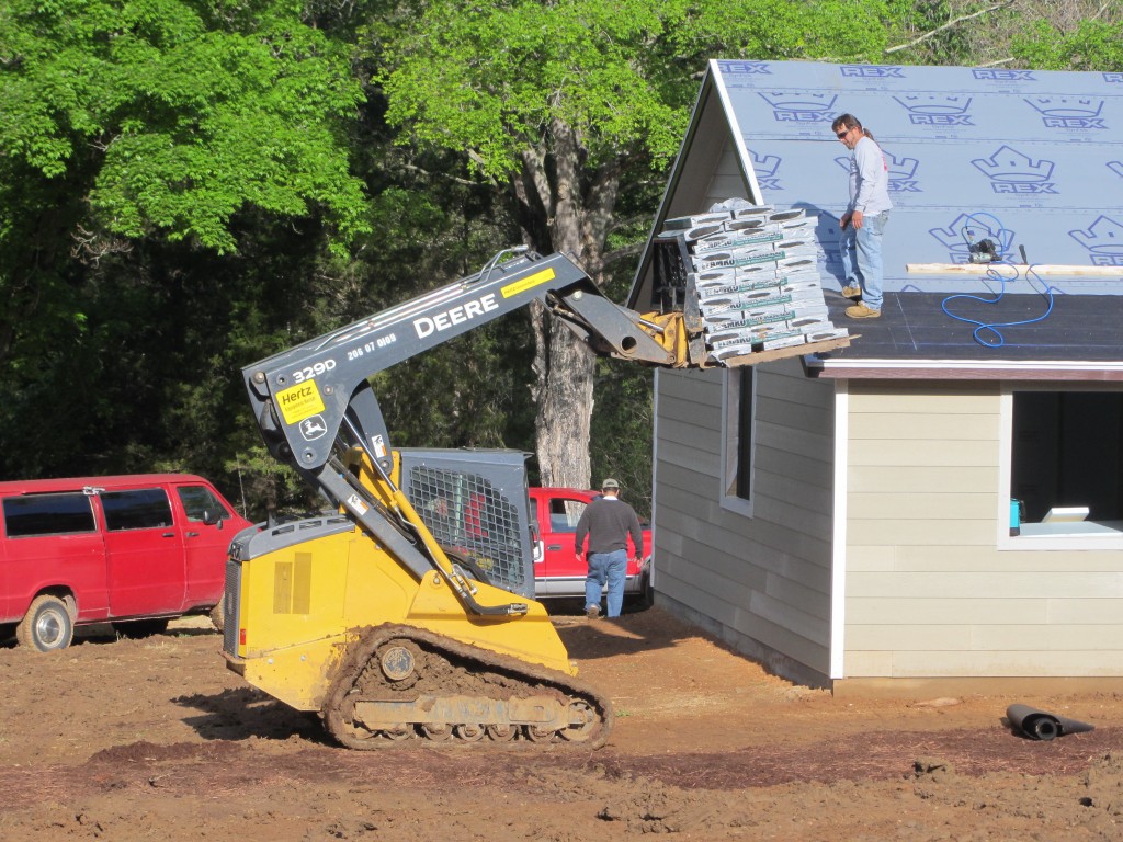 Sherwood Forest Camp Trades Weekend - shingles on material loader