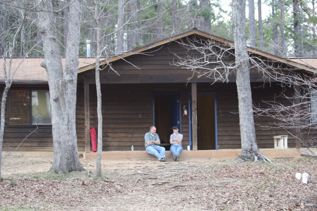 Sherwood Forest Camp Trades Weekend - relaxing at a cabin