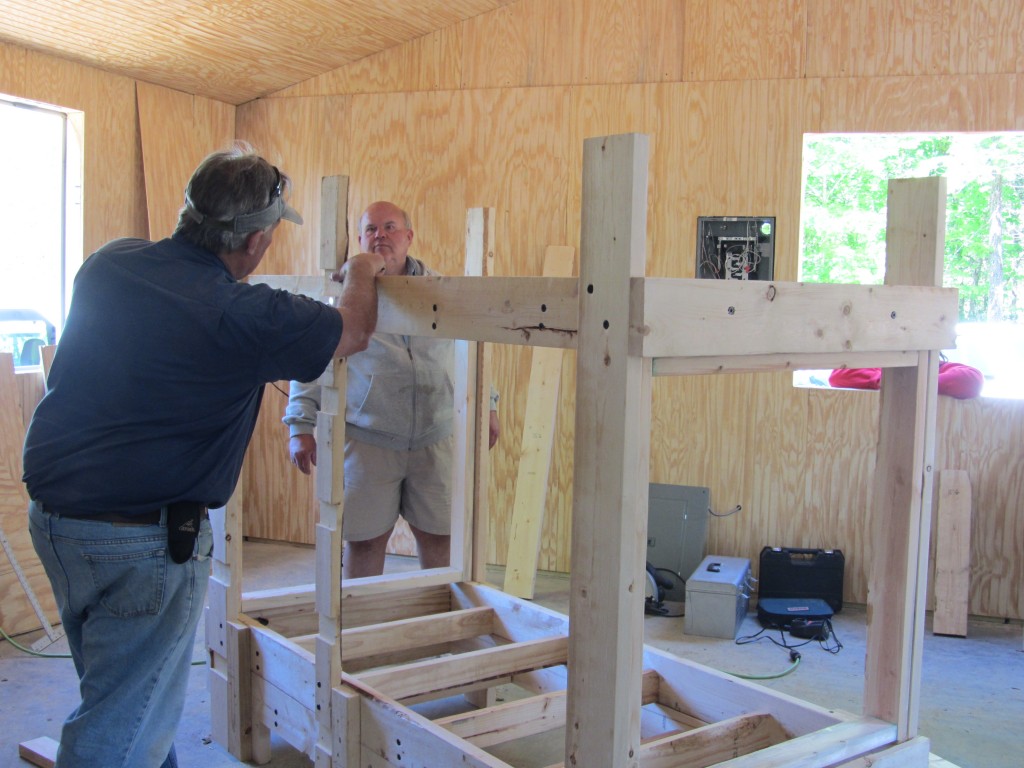 Sherwood Forest Camp Trades Weekend - building bunk beds