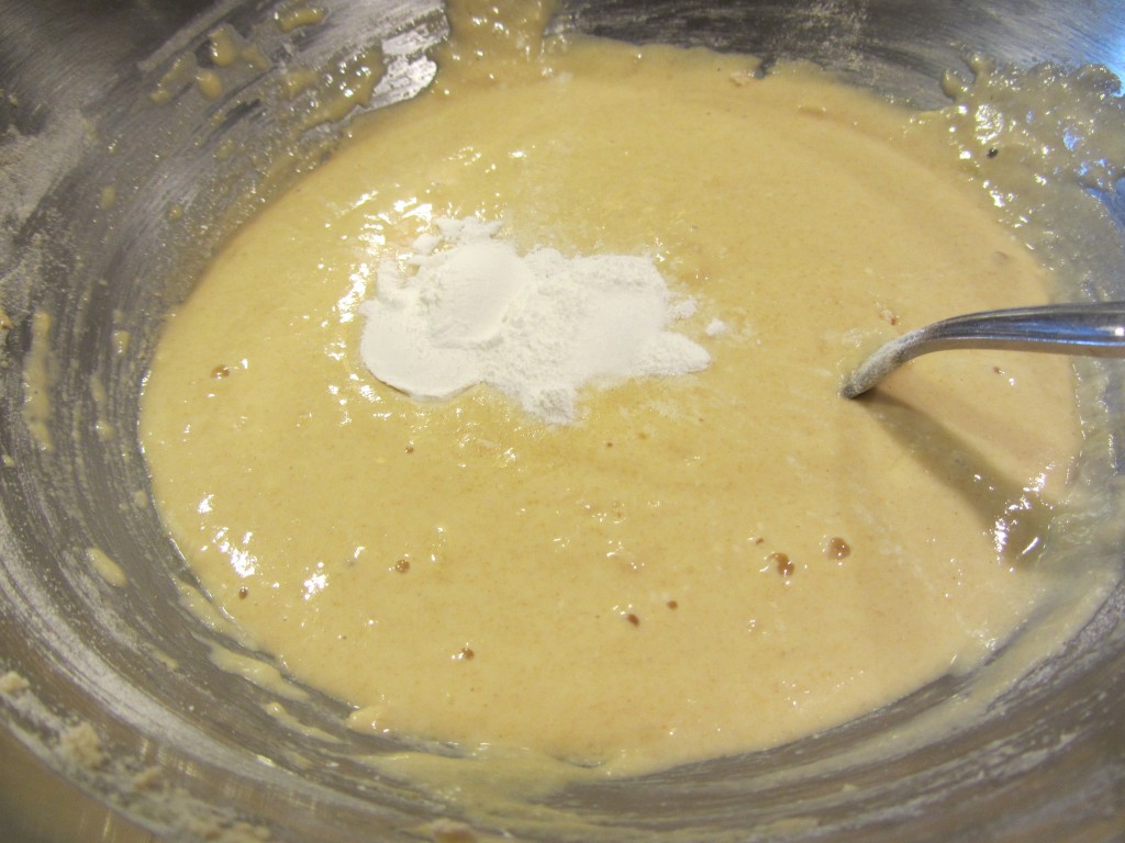 Baked Pancake Squares  - adding baking powder and salt
