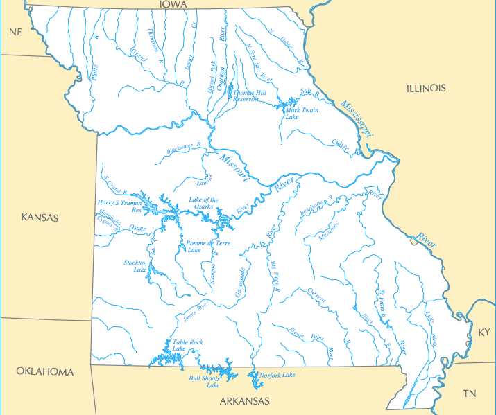 MO Map of rivers