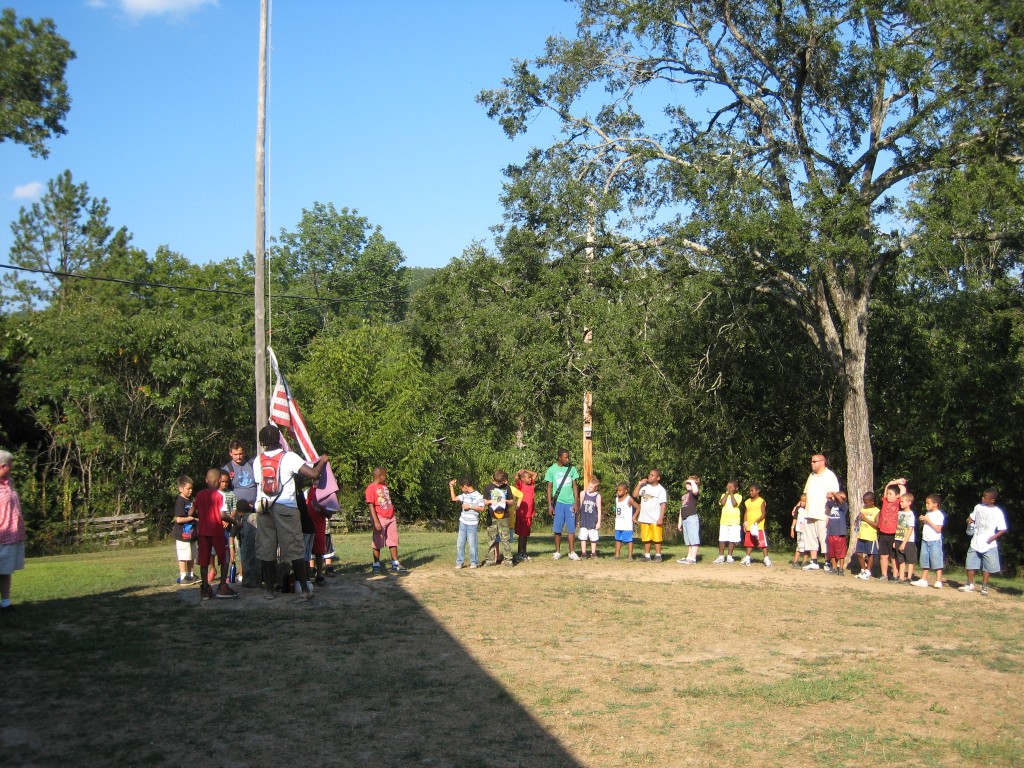 Sherwood Forest Camp - flag ceremony