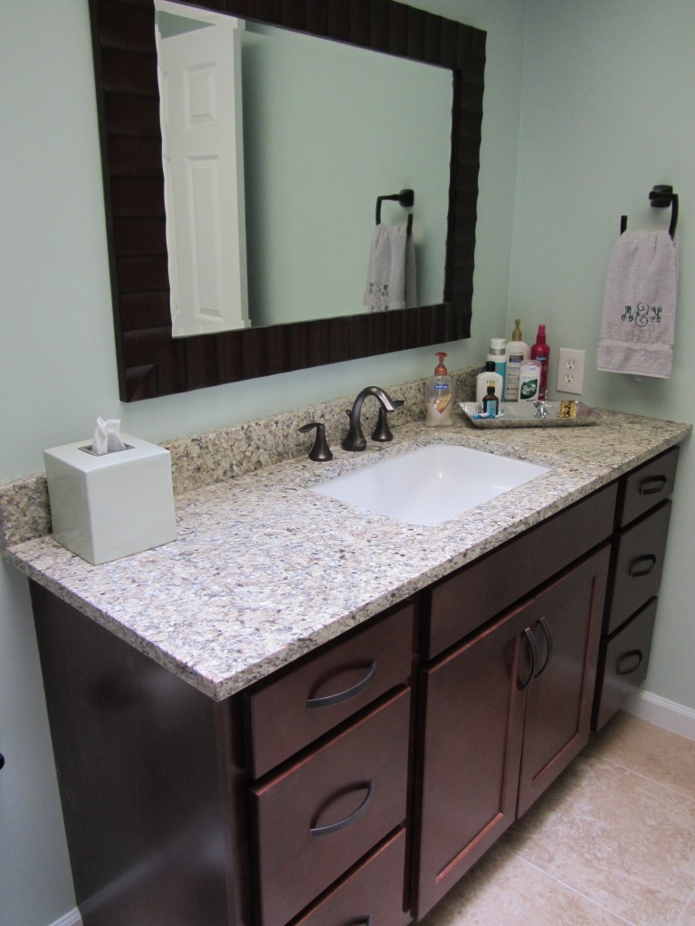 Suede granite vanity top from remnant