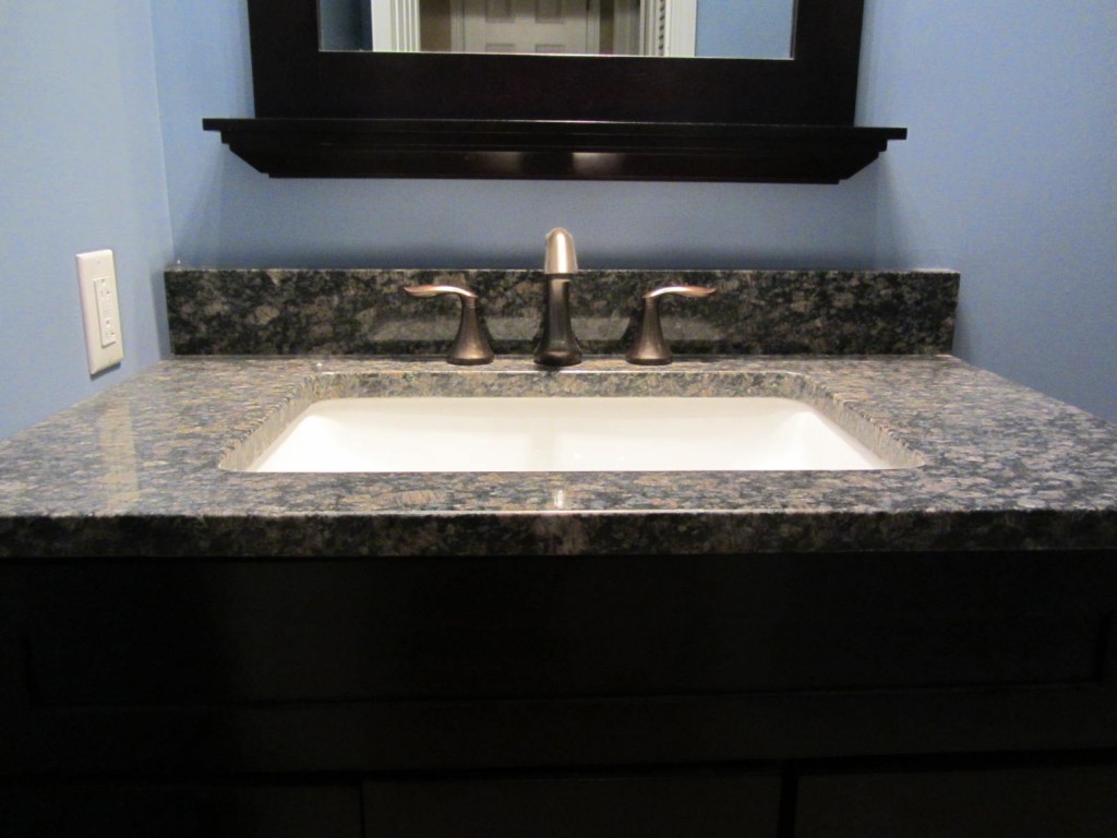 Granite vanity top with rectangular sink