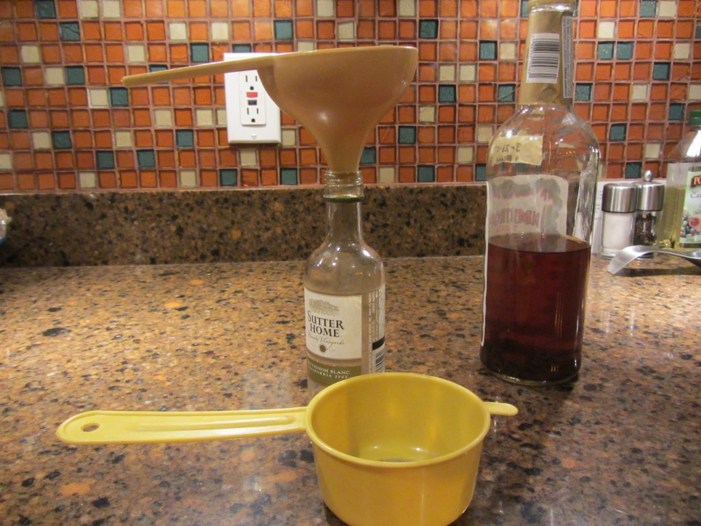 Use a strainer when making homemade vanilla extract