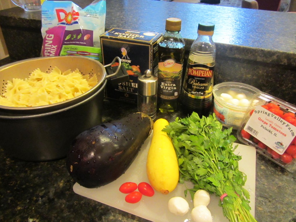 Balsamic Eggplant Pasta Salad ingredients