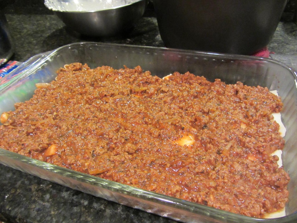 Lasagna meat sauce layer