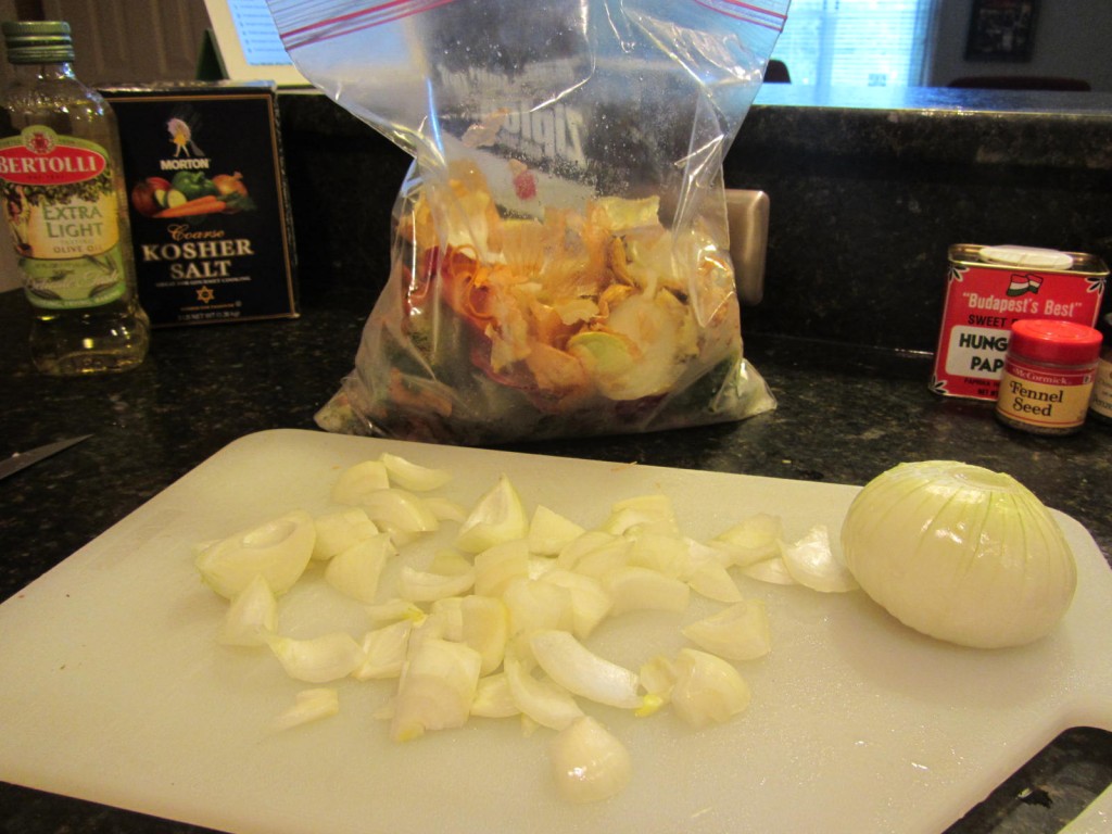 Onion scraps make good vegetable stock