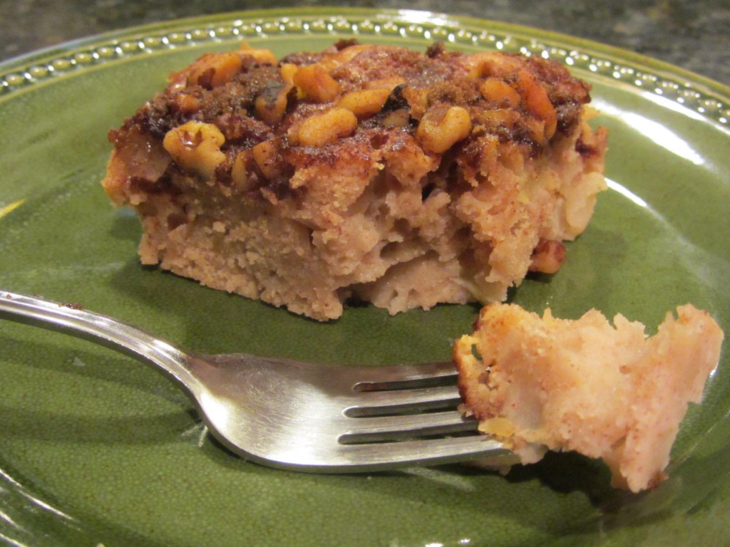 Apple pie coffeecake - slice with fork