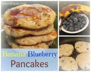 Banana Blueberry Pancakes - Future Expat