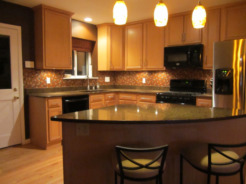 Kitchen with under cabinet lighting