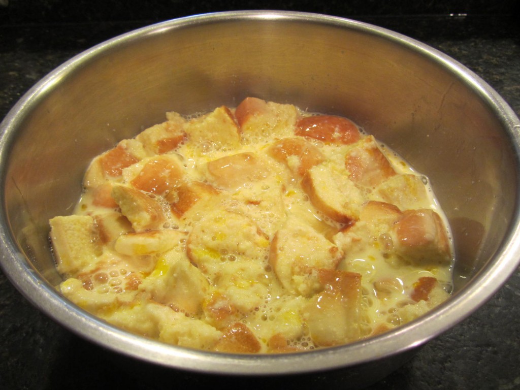 French Toast casserole - bread in milk