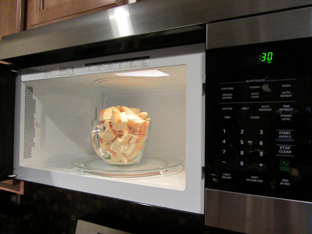 French Toast casserole - cubes in microwave