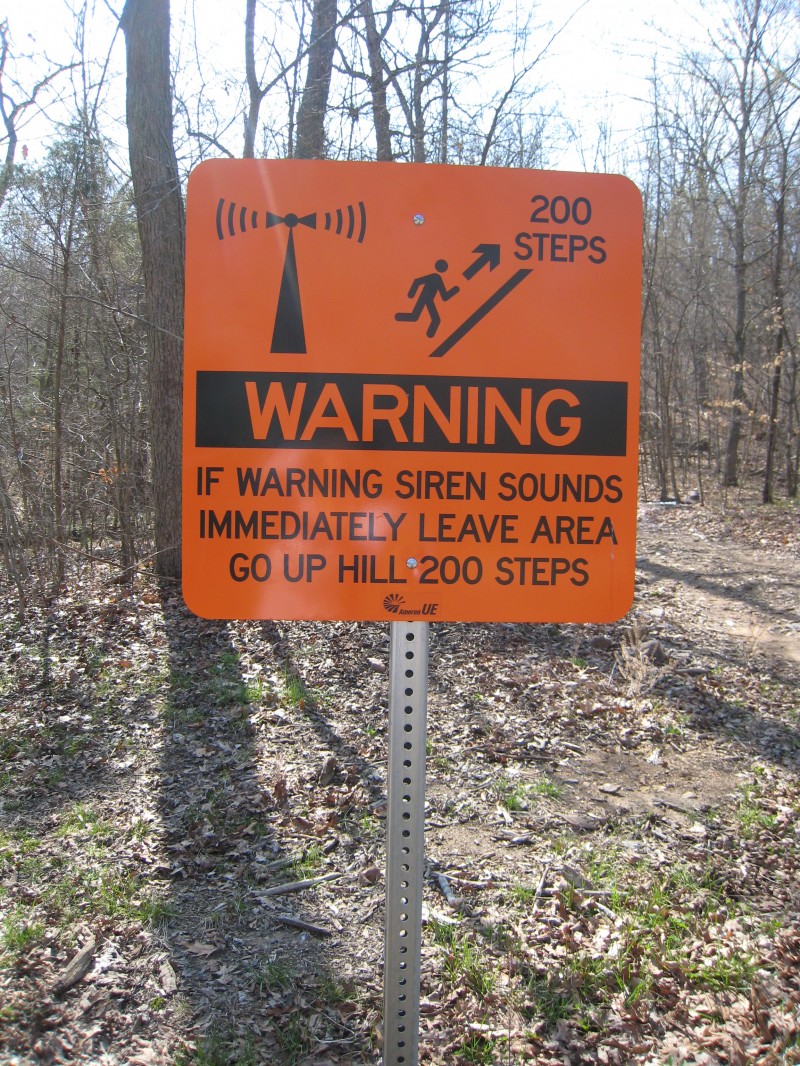Johnson's Shut-Ins warning sign