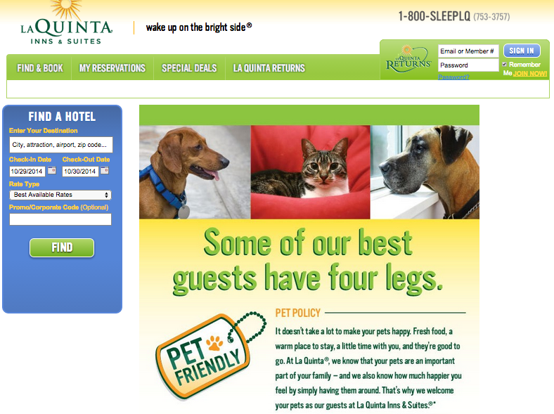 La quinta pet shop policy