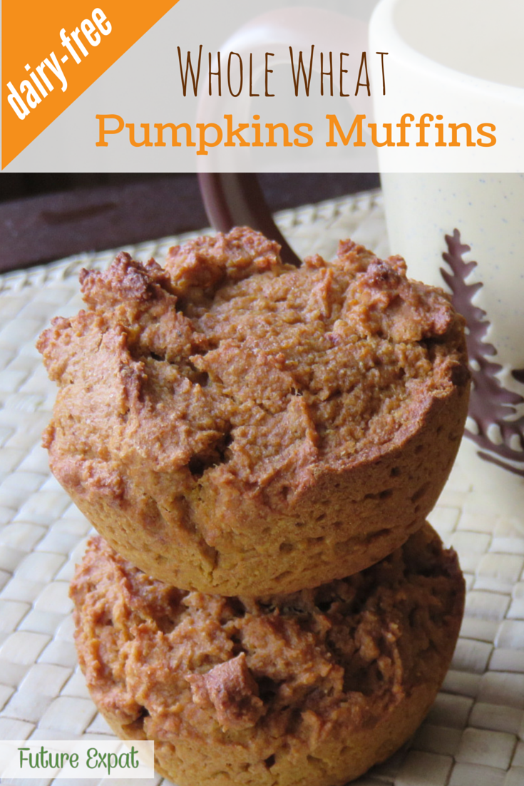 Whole Wheat Pumpkin Muffins (Dairy-Free) | Future Expat