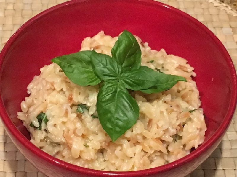 Parmesan and Basil Orzo